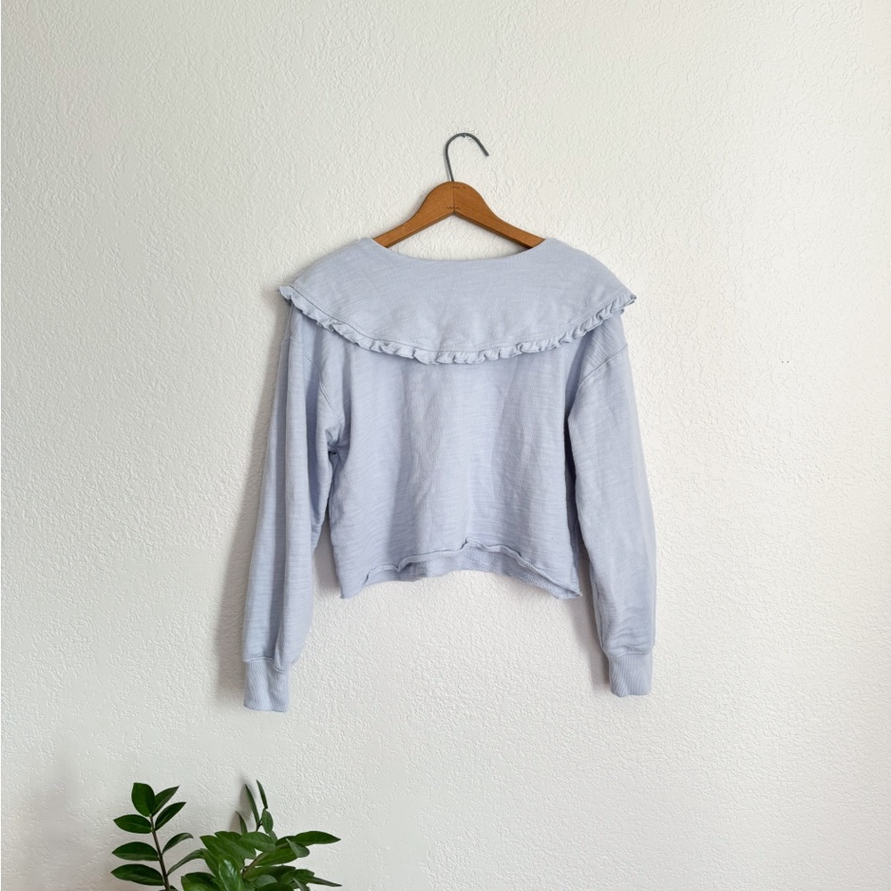 Universal Thread Light Blue Ruffle Sweatshirt - Picture 2 of 5